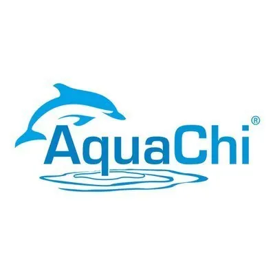 AquaChi logo with a dolphin and water design.